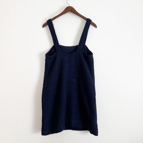 ABERCROMBIE Tweed Boucle Shift Mini Dress Navy Blue Medium M - Picture 5 of 8